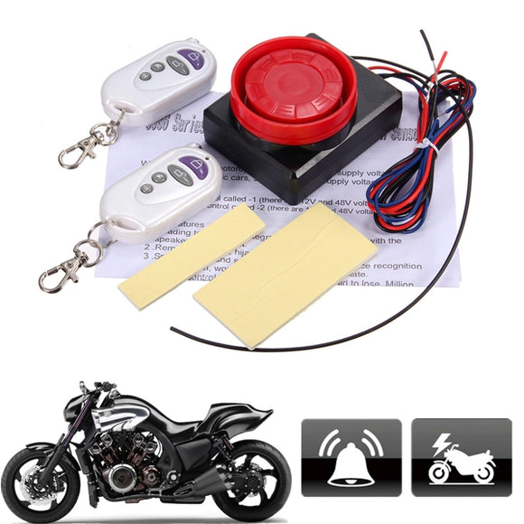 12V Motorcycle Bike Vibration Detector Anti Theft Alarm System&2 Remote Control