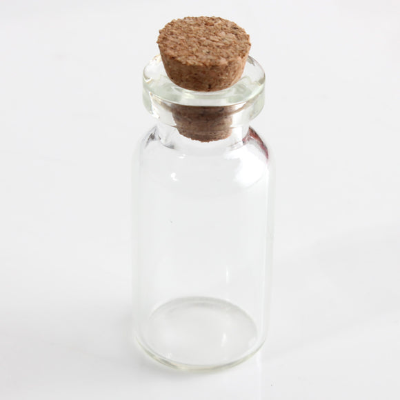 Clear Bronze Empty Wishing Message Glass Bottle Vial With Cork