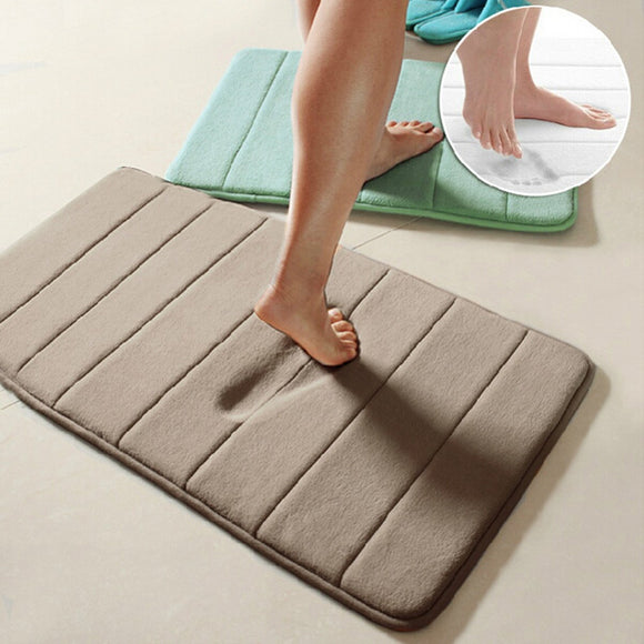 40x60cm Coral Velvet Memory Foam Slow Rising Rug Bathroom Mat Soft  Non-slip Floor Carpet