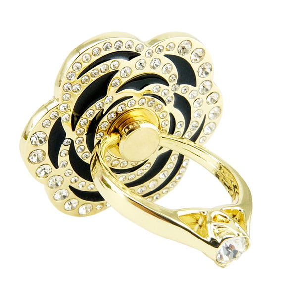 Venicen Universal Golden Crystal Rose Ring Holder Adhesive Stand For Mobile Phone Tablet