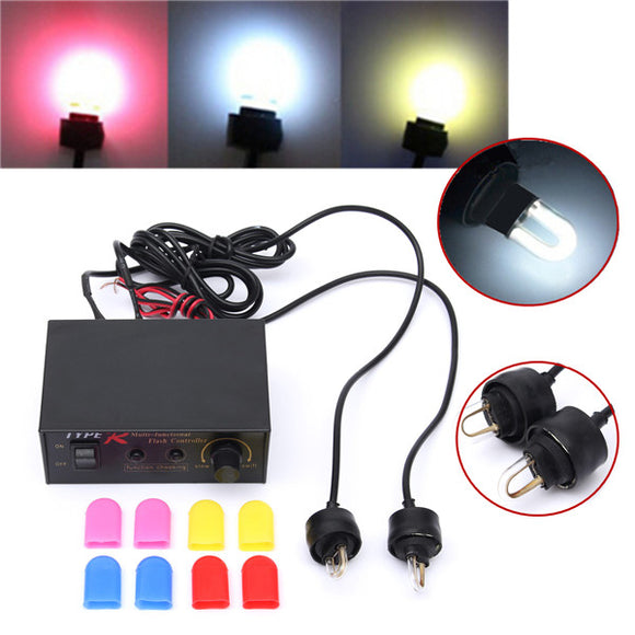 Bright White Flash Strobe Light Bulb Headlight With Controller Color Cover