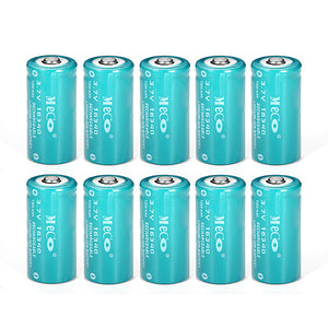 10PCS MECO 3.7v 1200mAh Reachargeable CR123A/16340 Li-ion Battery