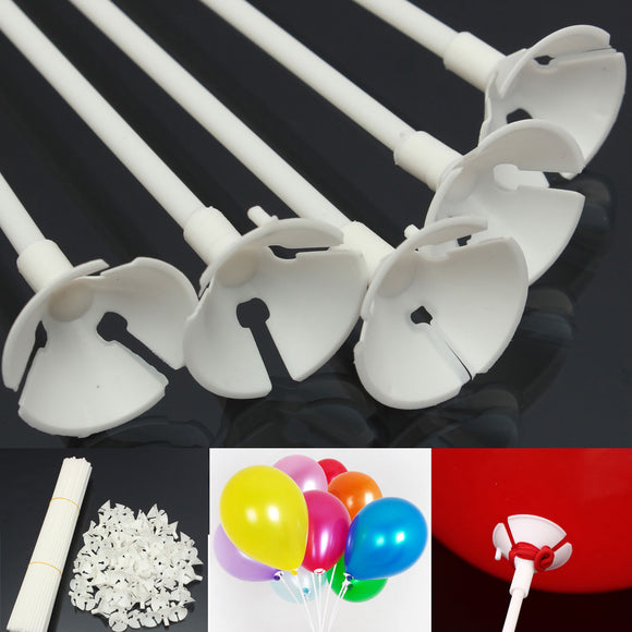 100 Pcs Party Festival Appliance Plastic Balloon Sticks and Cups