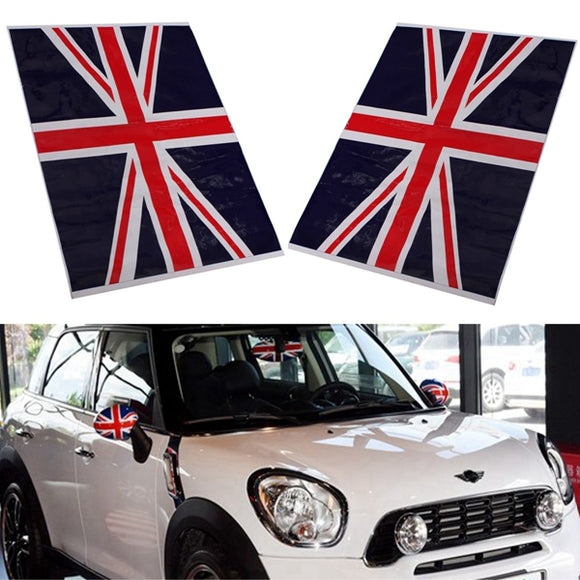 2Pcs Union Jack UK Flag Vinyl Mirrors Stickers For Mini Cooper