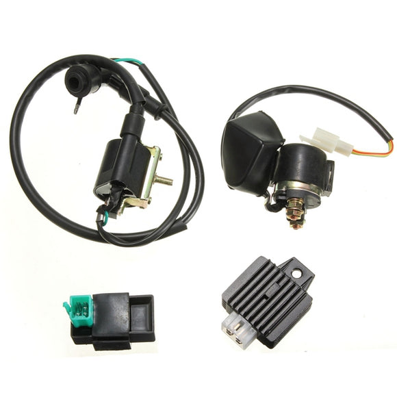 CDI Box Ignition Coil Voltage Regulator Rectifier Ralay Kit For 110cc 125cc ATV Dirt Bike