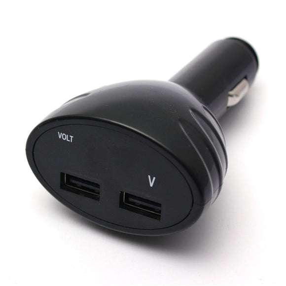 2 Ports Dual Usb Charger Adapter Car Cigarette Lighter Volt Meterr 5V