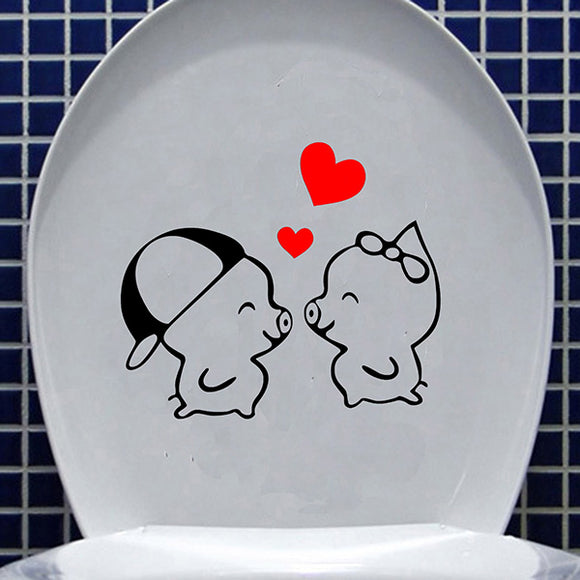 Waterproof Toilet Wall Sticker Cute Cartoon Closestool Sticker