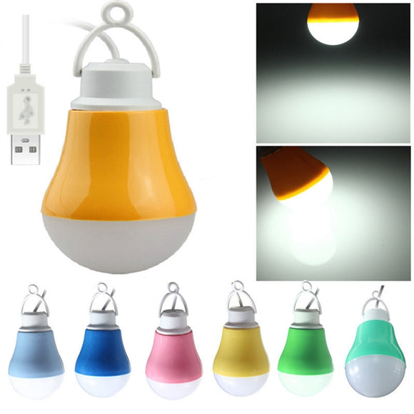 5W Portable Hook LED Bulb USB Light Reading Lamp For Camping Laptop PC Power Bank DC5V
