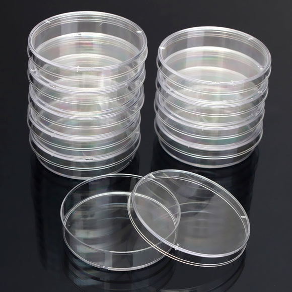 10pcs Disposable Clear Plastic Petri Dish Bacterial Culture Dish Plate 55X15mm