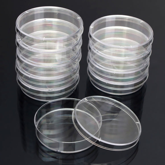 10Pcs 55X15mm Disposable Clear Plastic Petri Dish Bacterial Culture Dish Plate