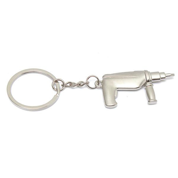 Creative Zinc Alloy Tool Drill Shaped Pendant Key Chain Keyring