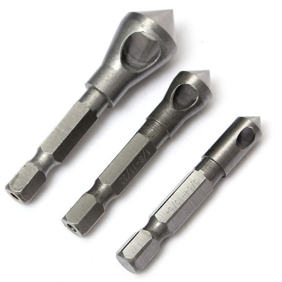 3pcs Countersink Deburring Drill Bits Chamferring Drill Tapper Hole Cutter