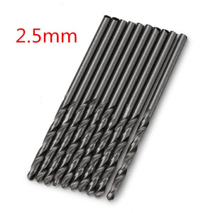 10pcs 2.5mm Micro HSS Twist Drill Bits Straight Shank Electrical Drill Bits