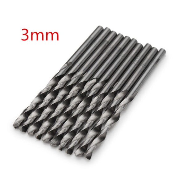 10pcs 3.0mm Micro HSS Twist Drill Bits Straight Shank Auger Bits For Electrical Drill