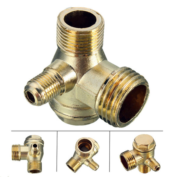 90 Degree Brass Copper Male Threaded Check Valve Connector Tool for Air Compressor