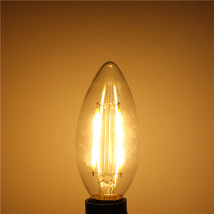 E14 2W White/Warm White Non-Dimmable COB LED Filament Retro Edison Candle Bulbs 220V