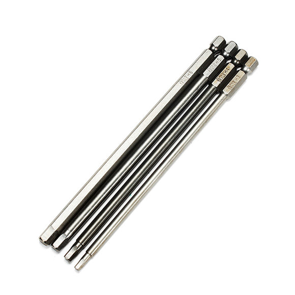 4pcs 150mm 3-6mm Hex Head Screwdriver Bits 1/4 Inch Hex Magnetic Electric Screwdriver