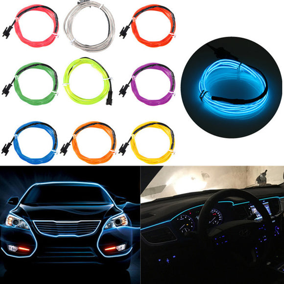 2M Single Color 5V USB Flexible Neon EL Wire Light Dance Party Decor Light