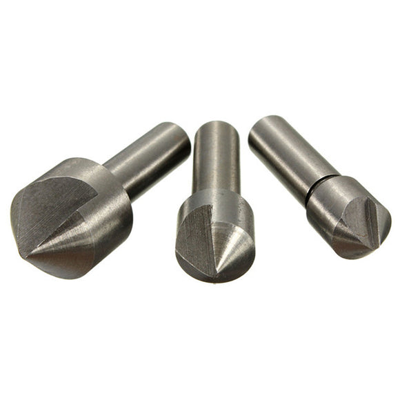 3pcs 10/12/16mm HSS Countersink Drill Bit Set Chamfering Cutter