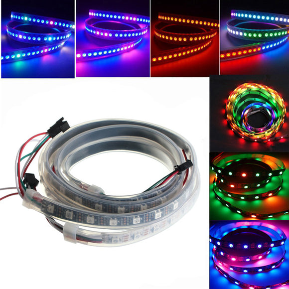 1M 18W WS2812B 5050 RGB Waterproof IP67 LED Strip Light Color Changing Individual Addressable DC5V