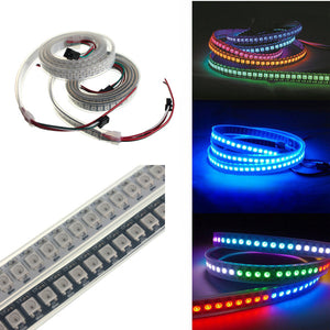 1M 43.2W WS2812B 5050 RGB Waterproof IP67 LED Strip Light Color Changing Individual Addressable DC5V