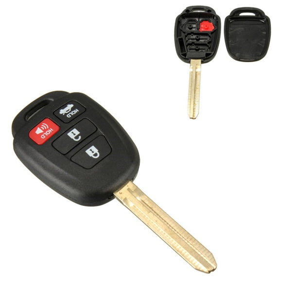 4 Buttons Car Remote Key Case Shell w Uncut Blade For Toyota Camry
