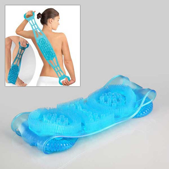 Dual Sided Back Scrubber Silica Gel Body Massage Brush Silicon Back Wash Bar