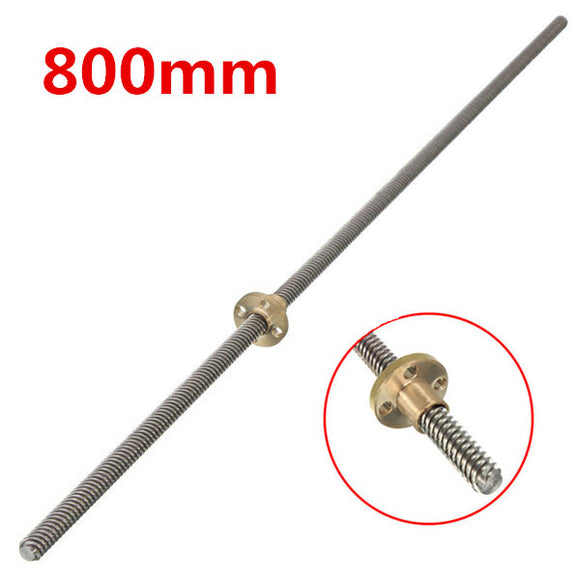 Machifit 800mm Lead Screw 8mm Thread Lead Screw 2mm Pitch Lead Screw with Brass Nut
