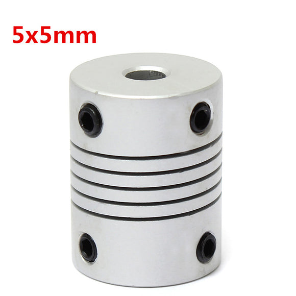 5mm x 5mm Aluminum Flexible Shaft Coupling OD19mm x L25mm CNC Stepper Motor Coupler Connector