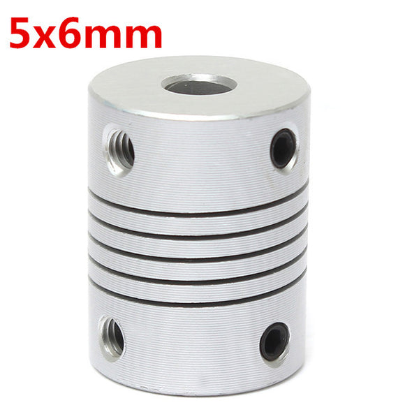 5mm x 6mm Aluminum Flexible Shaft Coupling OD19mm x L25mm CNC Stepper Motor Coupler Connector