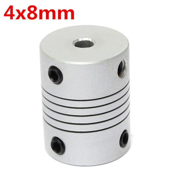 4mm x 8mm Aluminum Flexible Shaft Coupling OD19mm x L25mm CNC Stepper Motor Coupler Connector