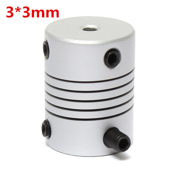 3mm x 3mm Aluminum Flexible Shaft Coupling OD19mm x L25mm CNC Stepper Motor Coupler Connector