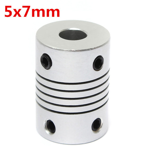 5mm x 7mm Aluminum Flexible Shaft Coupling OD19mm x L25mm CNC Stepper Motor Coupler Connector