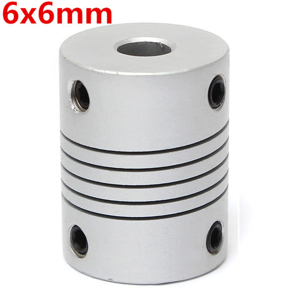 6mm x 6mm Aluminum Flexible Shaft Coupling OD19mm x L25mm CNC Stepper Motor Coupler Connector