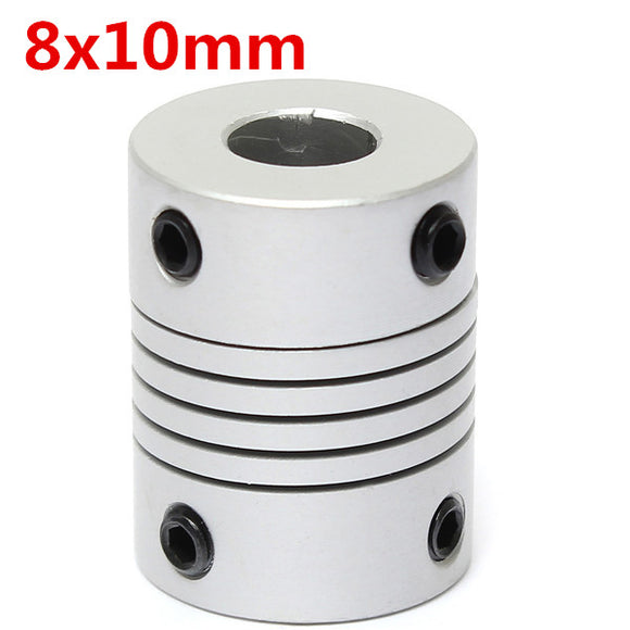 8mm x  10mm Aluminum Flexible Shaft Coupling OD19mm x L25mm CNC Stepper Motor Coupler Connector