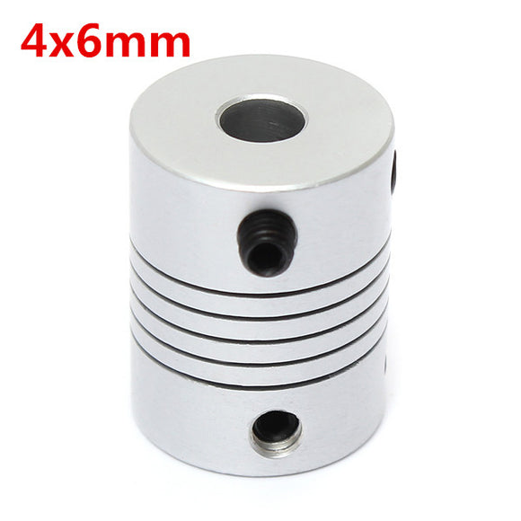 4mm x 6mm Aluminum Flexible Shaft Coupling OD19mm x L25mm CNC Stepper Motor Coupler Connector