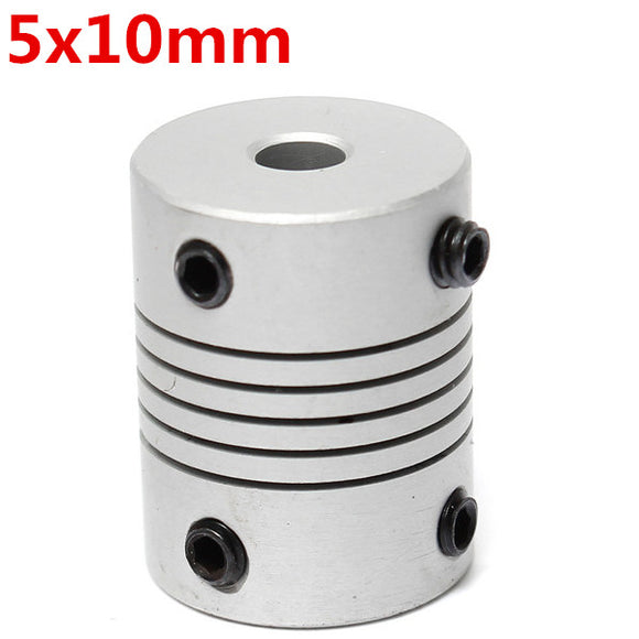 5mm x 10mm Aluminum Flexible Shaft Coupling OD19mm x L25mm CNC Stepper Motor Coupler Connector