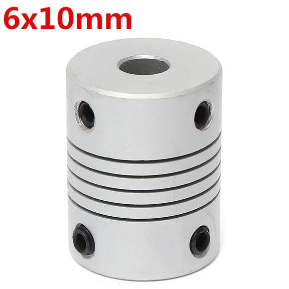 6mm x 10mm Aluminum Flexible Shaft Coupling OD19mm x L25mm CNC Stepper Motor Coupler Connector