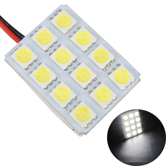 5050 12SMD Car White LED Interior Dome Door Reading Panel Light