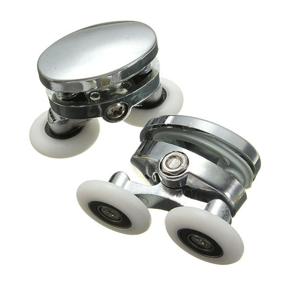 2Pcs 25mm Shower Door Rollers Zinc Alloy Bathroom Wheel Accessories Glass Hardware
