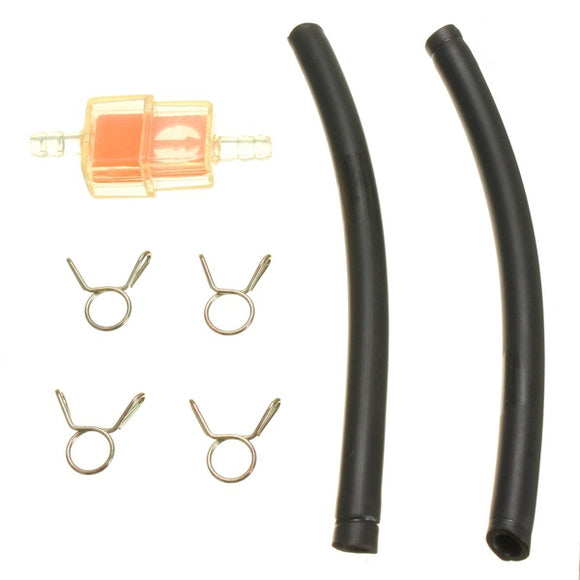 6mm 4 Clips Petrol Fuel Pipe Hose Filter In Line For Motorcycle Motor Bike Scooter