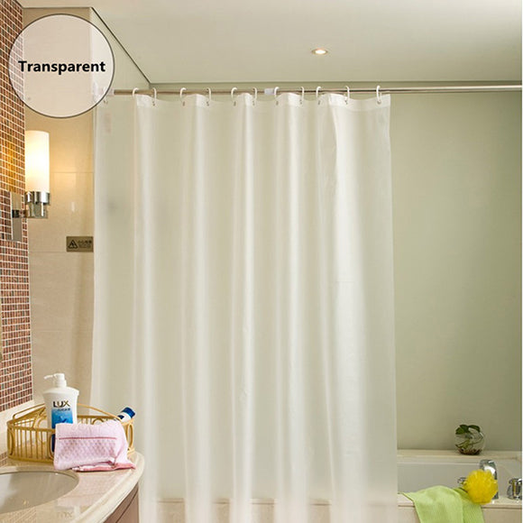 180cmx180cm PVC Transparent Bathroom Shower Curtain Toilet Clear Shower Mat With 12 Hooks