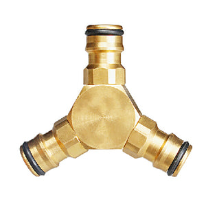 Y 3 Way Copper Hose Connector Hose Pipe Jointer for 14mm Hose