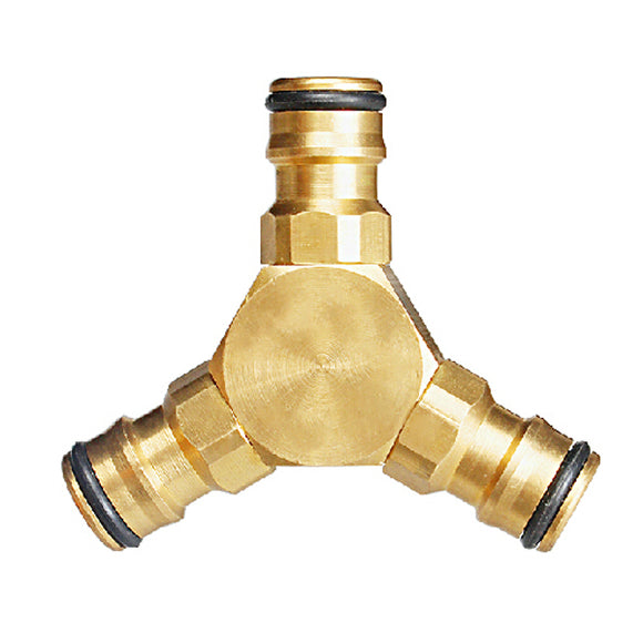 Y 3 Way Copper Hose Connector Hose Pipe Jointer for 14mm Hose