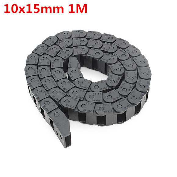 Machifit 10 x 15mm Plastic Cable Drag Chain Wire Carrier Length 1000mm For CNC Router Machine