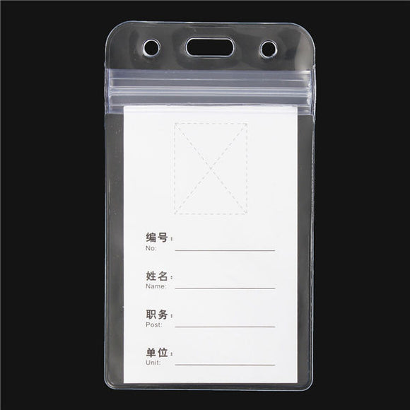 10pcs Vertical Transparent Plastic Clear ID Name Card Badge Holder