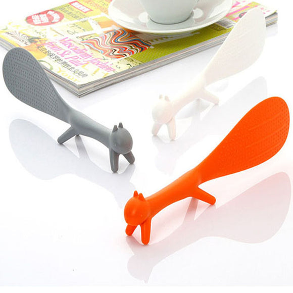 Plastic Squirrel Free Standing Porridge Rice Scoop Non-stick Table Spoon