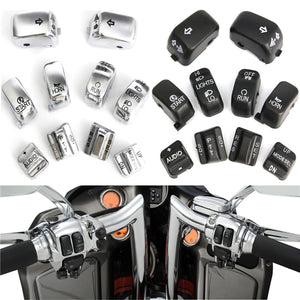 Motorcycle Hand Switch Housing Control Buttons Cover Cap For Harley Electra Glide