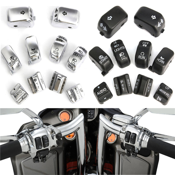 Motorcycle Hand Switch Housing Control Buttons Cover Cap For Harley Electra Glide