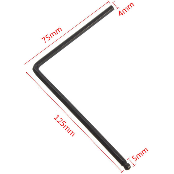 4mm Hex Wrench Ball End Guitar Truss Rod Adjustment Long 125mm x 75mm